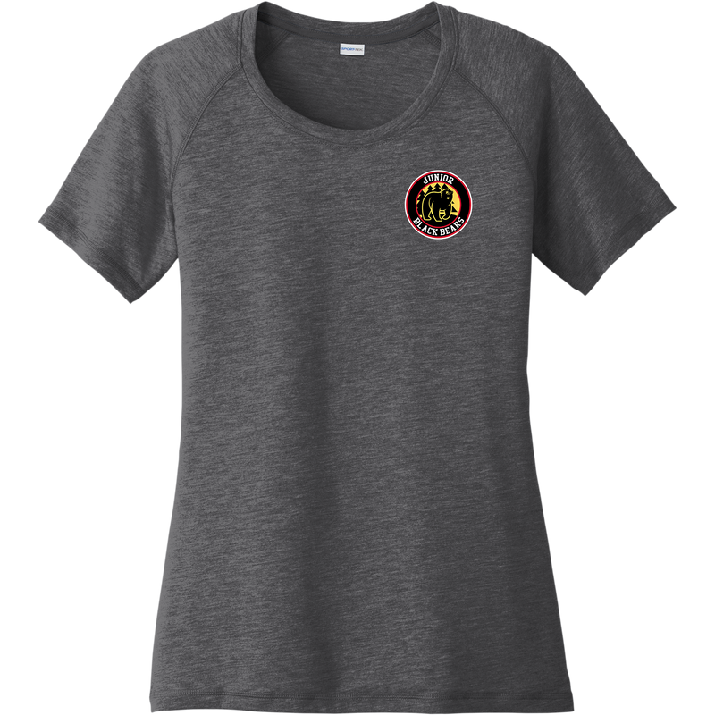 MD Jr. Black Bears Ladies PosiCharge Tri-Blend Wicking Scoop Neck Raglan Tee