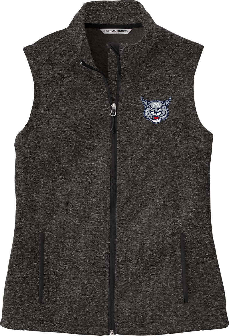 CT Bobcats Ladies Sweater Fleece Vest