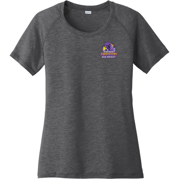 Chicago Phantoms Ladies PosiCharge Tri-Blend Wicking Scoop Neck Raglan Tee