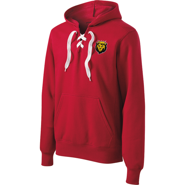 King's College Lace Up Pullover Hooded Sweatshirt