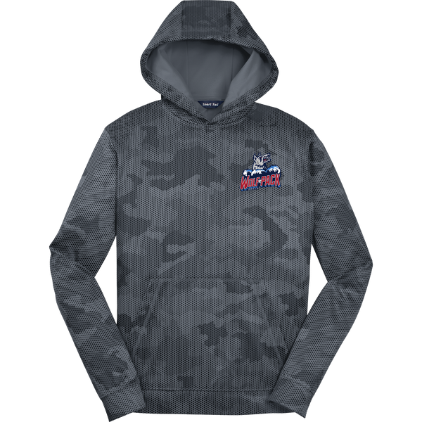 CT Wolfpack South Youth Sport-Wick CamoHex Fleece Hooded Pullover